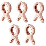 5 Stücke Große Badetuch Klammern Winddicht Strandtuch Clips Kunststoff Wäscheklammern HandtuchhalterWinddicht Klammern auf Strand und Sonnenliegen für Liege Pool Stuhl Wäsche Quilt (5 Rosa)