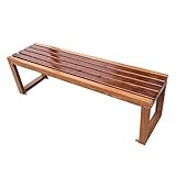 ZMYJTO Gartenbank für 2 Personen, Holzbank für die Terrasse im Freien mit rückenfreiem Sitz mit Lattenrost, Sitzbank für Gartenmöbel, Lounge, Sitzbank, perfekt für Garten, Rasen, Veranda, Weg (Size
