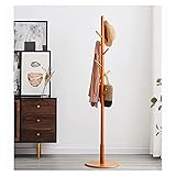 Garderobenständer, Garderobenständer, Hutablage, Holzgarderobe, freistehender Garderobenbaum mit 8 Haken, stabile runde Basis, moderne Garderobe, Jacken, Kleiderbügel für Schlafzimmer, Flur,