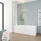 Schulte D1670 04 50 Komfort Duschabtrennung für Badewanne, alpinweiß, 70 x 140 cm, Montage links/rechts inkl, Handtuchhalter