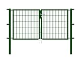 Alberts 648060 Doppeltor Flexo mit Zubehör | verschiedene Breiten und Höhen | grün | Breite 200 cm | Höhe 100 cm