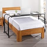 maxVitalis Über-Betttisch auf Rollen höhenverstellbar/breitenverstellbar, Overbed Table, Mobiler Schreibtisch, Pflegetisch, Laptoptisch, Bettbeistelltisch, Breite 119-190 cm & Höhe 66-85 cm