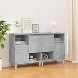 TOYOCC Schränke & Aufbewahrung, Buffets & Sideboards, Sideboards, 2 Stück, betongrau, 60 x 35 x 70 cm