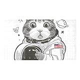 Rutschfeste Badewannenmatten, 39,9 x 70,9 cm, American Space Traveler Cat Anti-Rutsch PVC Badematte Rechteckige Duschmatte Maschinenwaschbar für Badezimmer