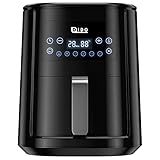 DIDO Heißluftfritteuse 5.5L mit Digitalem LED-Touchscreen, Airfryer mit einstellbare Temperatur und Timer,Heissluftfriteuse mit Antihaft Frittierkorb,Ohne ÖL Fritteuse,1700W schwarz
