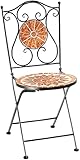 Kobolo Gartenstuhl Klappstuhl Mosaikstuhl Metallstuhl - 88 cm hoch - orange