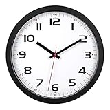 TFA Dostmann Wanduhr Analog, Glas,60.3050.01, gut ablesbar, schwarz, L 305 x B 38 x H 305 mm