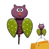 Cyhamse Eulen-Kleiderhaken | Wandhaken aus Metall - Kleiderhaken, Wandhalterung, robust, Eulenform, Kinderzimmer, Eingangsbereich, Heimdekoration, Schlafzimmerwand