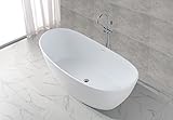 Freistehende Badewanne Mineralguss KKR-B034 B, Oberfläche:Matt