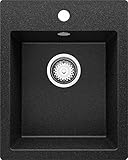 Spülbecken Graphit 40x50 cm, Granitspüle + Ablauf-Set, Küchenspüle für 40er Unterschrank, Einbauspüle von Primagran