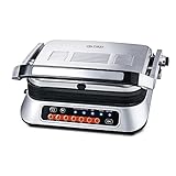 TZS First Austria Kontaktgrill digital, Tischgrill, 2100W, abnehmbare, antihaftbeschichtete Platten, gesundes fettarmes Grillen mit idealen Grillergebnissen, Fettauffangschale, 180-Grad-Öffnung