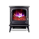 Elektrokamine Elektrokamin Freistehender Elektrokamin Heizofen mit Flammeneffekt 1000W/2000W für Home Office