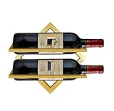 SOCUY Weinregal Flaschenregal Weinregale Wandmontiertes Weinregal Europäisches Weinlagerregal Weinflaschenhalter Organizer Flaschenregale Bar Weinkeller Weinflaschenhalter (Color : A-Gold)