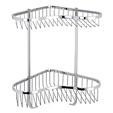 MOBAAK Duschablage Robuster Dusch-Caddy Mit 2 Ebenen, Badezimmer-Eckregal, Organizer, Korbhalter, Wandmontage Duschregal (Color : A, Size : 46 * 25 * 25cm)