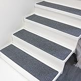 LTL 14Er Set Stufenmatten (76 X 21 cm) Treppenmatten Treppen rutschfest Selbstklebende Treppenteppich, Sicherheit Stufenteppich Für Kinder, Älteste Und Haustiere,Color f