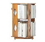 Bücherregal 360 ° Drehbares Zweischichtiges Einfaches Bücherregal, Einfaches Und Modernes Desktop-Mehrschicht-Bodenregal-Bücherregal-Dekor Bücherschrank Schlafzimmer Büro ( Color : Diamond Type )