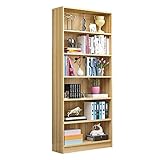 Bücherregal Massivholz-Bücherregal, Bodenschrank, einfacher Vitrinenschrank, Schließfach, Heimschrank, Regal YIJIAN (Farbe : Light Walnut 60x180x24cm)