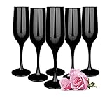 Sendez 6 schwarze Sektgläser 200ml Sektkelche Champagner Prosecco Sektglas Proseccoglas