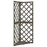 vidaXL Tannenholz Massiv Eckspalier Gartenspalier Rankgitter Rankhilfe Garten Rosengitter Blumengitter Holzgitter Pflanzengitter Grau 50x50x145cm