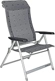 BERGER Klappsessel Luxus XL, grau, Aluminium, Belastbar bis 200 kg, breite Sitzfläche 57 cm, Klappstuhl, Campingstuhl