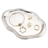 FINGERINSPIRE Wolkenförmiges Keramik Schmucktablett 19x12.5x1.35 cm Silber Galvanisierung Unregelmäßiges Keramik Schmucktablett Schmuck Organizer Aufbewahrungstablett Für Ohrringe Halskette