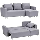 Convertible Sofa Couch Sleeper - Modern Futon Sofa Bed - Protable Lazy Sofa Couch Sleeper with Metal Legs for Living Room