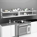 ZEYUAN 2-stufige Schwebende Wandregale 2 STK Wandregal, Bücherregal Wand, Schweberegal, Regale Für Wände, Regalbrett, Hängeregal, Regal Badezimmer, Edelstahl 300×30 cm