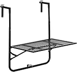 便利100 Balkonhängetisch Balkon Hängetisch Geländer Hängeklapptisch Moderner minimalistischer Kleiner Bar Wandhängeschreibtisch Freizeittisch im Freien, 60X40CM, Schwarz