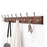 Garderobenständer Garderobenständer Wandgarderobe mit 4 Metallhaken, Wandgarderobenhaken aus Holz zum Aufhängen von Kleidung, Hüten, Taschen