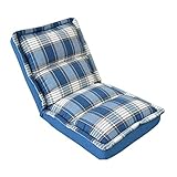 Lazy Sofa, Einzel-Klapp-Schlafzimmer, Balkon, Tatami-Bett, Liegestuhl, blau-weißes Gitter (Farbe: B) (A)