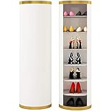 Schuhregale, Schuhregal für Eingangsbereich, drehbarer Schuhschrank, multifunktionales Schuhregal, Schuhregal, Schuhregal, Klavierlack-Foyer, türloses Design, spart Platz (Weiß C 40 x 105 cm)