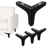 LANGZHI Möbelbeine, Tischfüße, Möbelbeine, 4 Zoll/10 cm, Schwarze Metall-Tischbeine, dreieckige Schrank-Sofa-Beine for Möbel, Moderne Möbelfüße, DIY-Ersatz for Couchtisch, Bett, Schrank, 4er-Pack