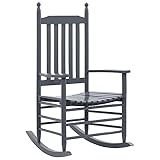 RAUGAJ Schaukelstuhl mit gebogener Sitzfläche, Pappelholz, Farbe: Grau