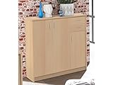 möbelando Kommode Beistellschrank Sideboard Anrichte Standschrank Holzkommode Olli VI Buche