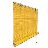 Victoria M. Bambusrollo Sonnenschutz Sichtschutz Rollo Seitenzugrollo, für Fenster und Türen, Blickdicht, 80 x 160 cm, Bambus