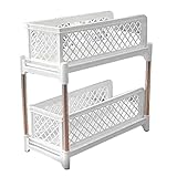 Guindxan Ausziehbares für GewüRz, GroßE Schublade, Schiebe Korb, 2 Ebenen, Badezimmer Regale, KüChe, Tragbarer GewüRz Organizer für Schrank A