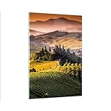 Bilder auf glas - Einteilig - Landwirtschaft Bauernhof Toskana Weinberg - 80x120cm - Glasbilder - Wandbilder - Bilder - Wanddekoration aus Glas - Glas Bilder - Wandbild auf Glas - GPA80x120-2465