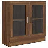 vidaXL Vitrinenschrank Braun Eichen-Optik 82,5x30,5x80cm Holzwerkstoff