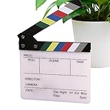 Teksome Klappbrett aus Acrylfolie - Cut Action Scene Clapper Board | Movie Director Cut Action Scene Clapper Board mit einem Tafelradierer für Werbung, Heimdekoration, Filme