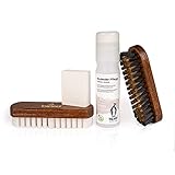 biped Schuhpflegeset für Rauleder - Schuhputzset mit Schuhbürsten zur Nubukleder Pflege - Wildlederbürsten - Wildleder Radiergummi - und Pflegemittel zur Farbauffrischung und Schuhimprägnierung z2310