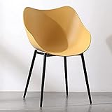 Küchen-Esszimmerstühle Moderner Kunststoff-Rückenstuhl mit schwarzen Metallbeinen Nordischer Esszimmerstuhl Geeignet für Wohnzimmer Schlafzimmer Hotel (Color : D)