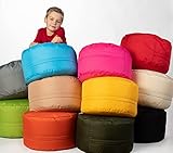sunnypillow Sitzsack - Hocker rund 25 x 45 cm | Indoor & Outdoor | Runder Sitzpouf mit abnehmbarem Bezug | Sitzbank, Sitzhocker, Bodenkissen Bean Bag Puff | Blau