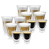 Delonghi Mega Set doppelwandige Thermogläser Espresso, Latte Macchiato und Cappuccino