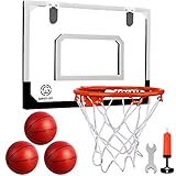 Mini Basketballkorb Set für Kinder SUPER JOY Zimmer Mit 3 Ball Pumpe Indoor Sport Spielzeug Büro Basketball-Board Ballnetz Office Home 40x30cm Outdoor Basketballbrett Wandmontage