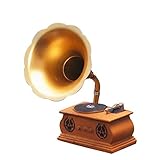 CHANWA Statuen Sammlerfiguren Skulptur Retro Phonograph Ornamente Europäisches Handwerk Bar Café Zuhause Kleiner Schmuck Bekleidungsgeschäft Requisiten Einrichtungsgegenstände Gold