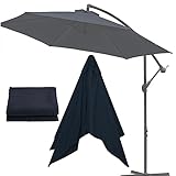 XUYBonh Ersatzdach Für Terrassenschirm 2/2,7/3m, 6/8 Rippen, Starkes Und Dickes Sonnenschirm-Überdachung Outdoor-Sonnenschutz-Abdeckung Ersatzstoff (Color : Noir, Size : 2m/6.6ft 6 Ribs)