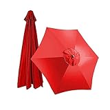 Sonnenschirm Bespannung mit 6 Rippen Ersatz-Sonnenschirm-Stoffbezug Polyester Ersatzbezug für Terrassenschirm Marktschirm Ersatz Top Sonnenschirm 3 m Outdoor Regenschirm Sonnenschutz Baldachin ( Color