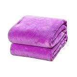 Homoyoyo Fleecedecken Leichte Tagesdecke Stuhlkissen Farbige Decke Flanellbettwäsche Flauschige Decke Flanelldecke Einfarbige Decke Bettbezüge Sofadecke Bär Lila Büro