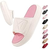 Geweo Hausschuhe Badeschuhe Pantoffeln Herren Damen Super Weich Badeschlappen rutschfeste Unisex Strand Sandalen Indoor Slippers Dicke Sohle Duschsandale Badezimmer Rosa 41/42 EU