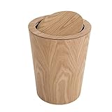 LYNSAY Mülleimer 12 Liter Holz Abfalleimer Papier Flip 篓 Edelstahl Inneneimer große Mülltonne (Color : A)